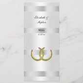 Rustic Golden Hoefijzers Silver Whit-menukaart Menu (Achterkant)