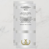 Rustic Golden Hoefijzers Silver Whit-menukaart Menu (Voorkant / Achterkant)
