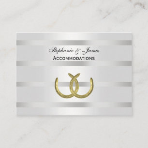 Rustic Golden Hoefijzers Silver Wht Accommodations Informatiekaartje