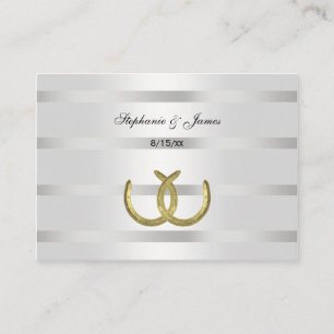 Rustic Golden Hoefijzers Silver Wht Escort Cards Plaatskaartje