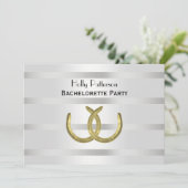 Rustic Golden Hoefijzers Silver Wht H Bachelorette Kaart (Staand voorkant)