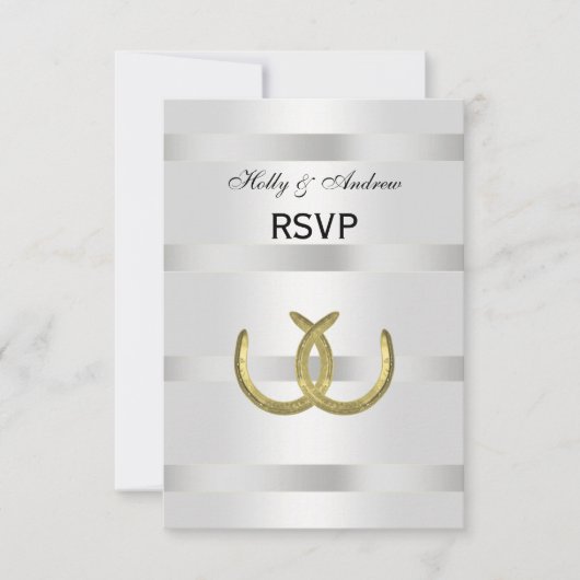 Rustic Golden Hoefijzers Silver Wht RSVP (Voorkant)