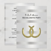 Rustic Golden Hoefijzers Silver Wht tegen Bachelor Kaart (Voorkant / Achterkant)