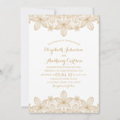 Rustic Golden Lace Luxury Elegant Wedding Kaart (Voorkant)