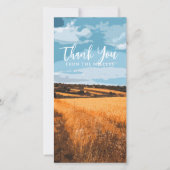 Rustic Golden Wheat Sunlit Country Road Summer Bedankkaart (Voorkant)