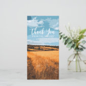 Rustic Golden Wheat Sunlit Country Road Summer Bedankkaart (Staand voorkant)