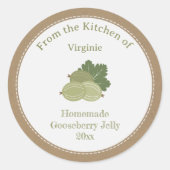 Rustic Gooseberry Jelly Label Sticker (Voorkant)