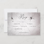 Rustic Gothic Black & Burgundy Halloween Dinner RSVP Kaartje (Voorkant)