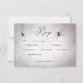 Rustic Gothic Black & Burgundy Halloween Dinner RSVP Kaartje (Voorkant)