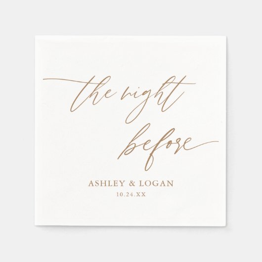 Rustic Goud De Nacht Voor De Proefbruiloft Servet (Voorkant)