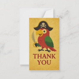 Rustic Goud Nautische Piraat Parkiet Bedankt Notitiekaartje
