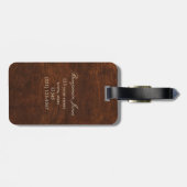 Rustic Gouden Monogram Elegant Bagagelabel (Achterkant horizontaal)