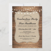 Rustic Graduation Party Hommes Invitation de bois  (Devant)