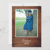 Rustic Graduation Party Invitation string lights (Devant)