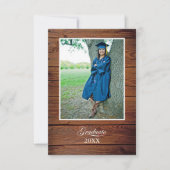 Rustic Graduation Party Invitation with photo (Devant)