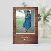 Rustic Graduation Party Invitation with photo (Debout devant)