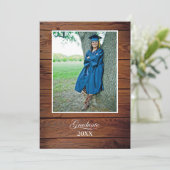 Rustic Graduation Party Invitation with photo (Debout devant)