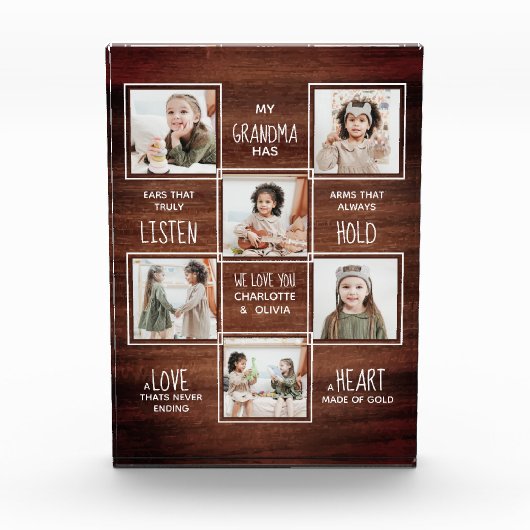 Rustic Grandma Afbeelding Collage Grandmoeder Fotoblokken (Voorkant)