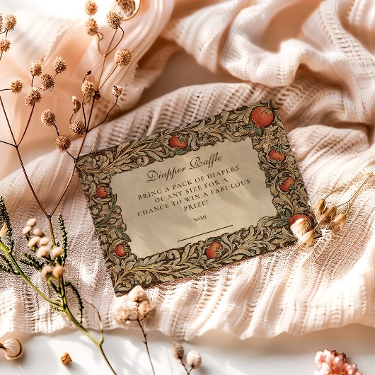 Rustic Granegranate Diapper Raffle Informatiekaartje