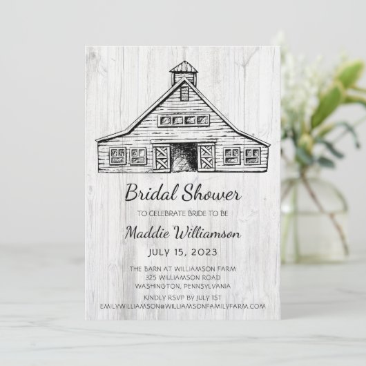 Rustic Grange Bois Bridal Show Invitation (Debout devant)