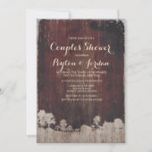 Rustic Grange Bois ferme Couples Douche Invitation (Devant)