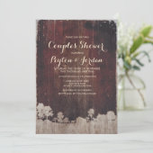 Rustic Grange Bois ferme Couples Douche Invitation (Debout devant)