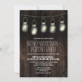 Rustic Grange Bois Mason Jar Mariage Invitations (Devant)