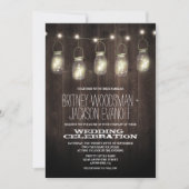 Rustic Grange Bois Mason Jar Mariage Invitations (Devant)