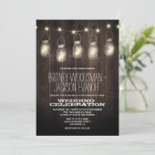 Rustic Grange Bois Mason Jar Mariage Invitations (Debout devant)