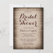 Rustic Grange Bois Pays Douche nuptiale Invitation (Devant)