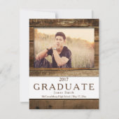 Rustic Grange Faire-part de graduation photo en bo (Devant)