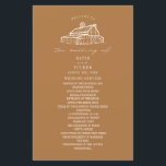 Rustic Grange Goldenrod Programme de mariage agric<br><div class="desc">Illustration d'art en ligne de grange avec arrière - plan couleur or et texte blanc.</div>