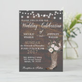 Rustic Grange Mariage Boot Boot Boot Invitation (Debout devant)