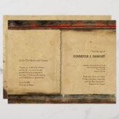 Rustic Grange Programme de mariage en bois (Devant / Derrière)