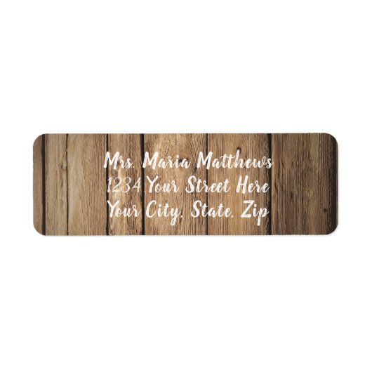 Rustic Grange Wood Country Adresse Étiquettes (Devant)