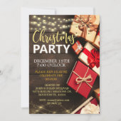 Rustic Grange Wood Fête de Noël Invitation (Devant)