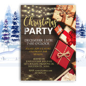 Rustic Grange Wood Fête de Noël Invitation