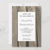 Rustic Grange Wood Graduation Party Invitation (Devant)