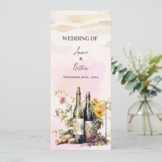 Rustic Grapevine-Inspiré Programme de mariage de l (Debout devant)