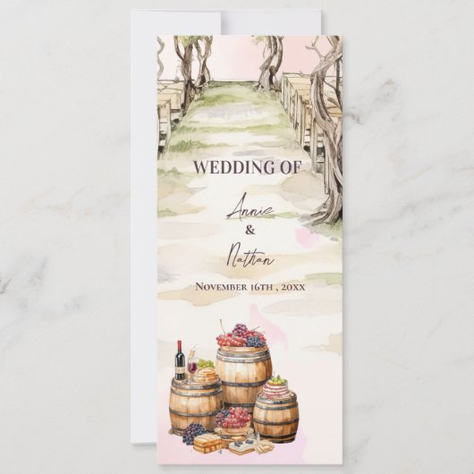 Rustic Grapevine-Inspiré Programme de mariage de l (Devant)