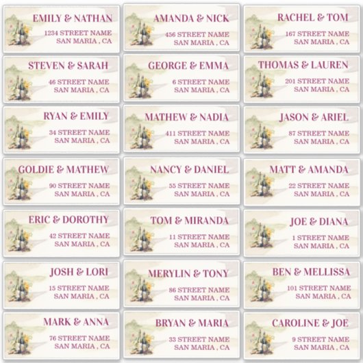 Rustic Grapevine Mariage Étiquettes de adresse inv (Devant)