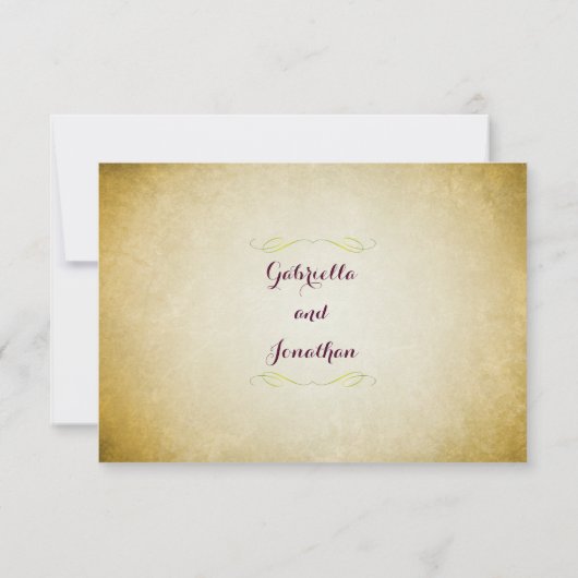 Rustic Grapevine Vineyard Mariage Réponse RSVP (Dos)