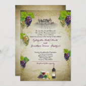 Rustic Grapevine Vineyard Wedding Event Kaart (Voorkant / Achterkant)