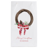 Rustic Grapevine Wreath Merry kerstavond Klein Cadeauzakje (Achterkant)