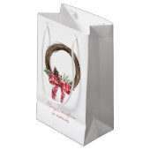 Rustic Grapevine Wreath Merry kerstavond Klein Cadeauzakje (Voorkant Gekanteld)