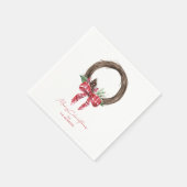 Rustic Grapevine Wreath Merry Kerstmis Servet (Hoek)