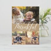 Rustic Gratitude | Thanksgiving fotocollage kaart (Staand voorkant)