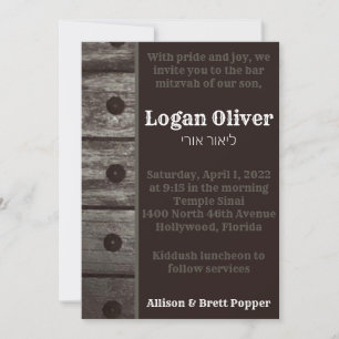 Rustic Gray Fence Invitation Kaart