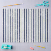 Rustic Gray Linen Navy Blue Stripes Pattern Tissuepapier (Craft)