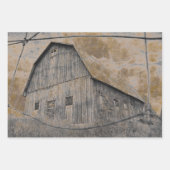Rustic Gray Sepia Barn textuur Inpakpapier Vel (Voorkant 2)